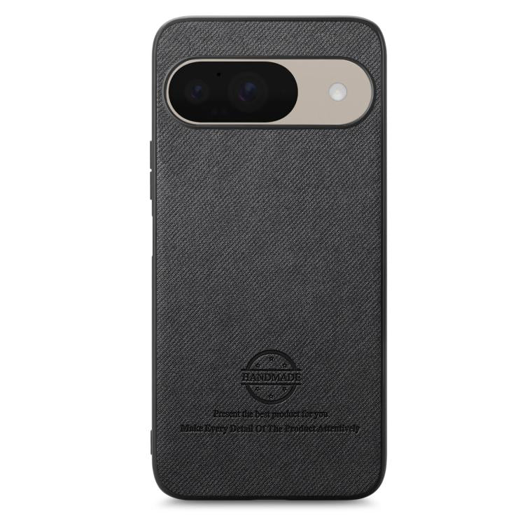 For Google Pixel 9 / 9 Pro Twill Fabric Leather Skin Back Phone Case