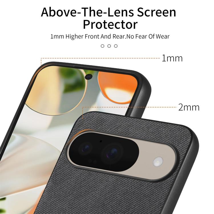 For Google Pixel 9 / 9 Pro Twill Fabric Leather Skin Back Phone Case