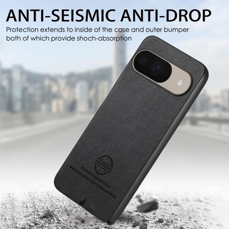 For Google Pixel 9 / 9 Pro Twill Fabric Leather Skin Back Phone Case