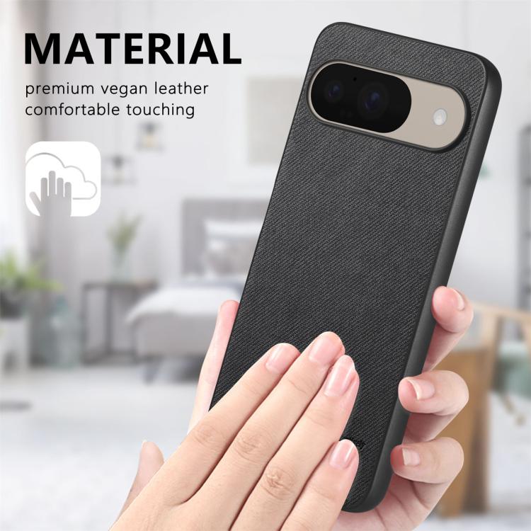 For Google Pixel 9 / 9 Pro Twill Fabric Leather Skin Back Phone Case