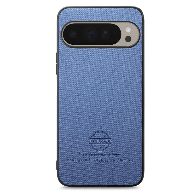 For Google Pixel 9 Pro XL Twill Fabric Leather Skin Back Phone Case