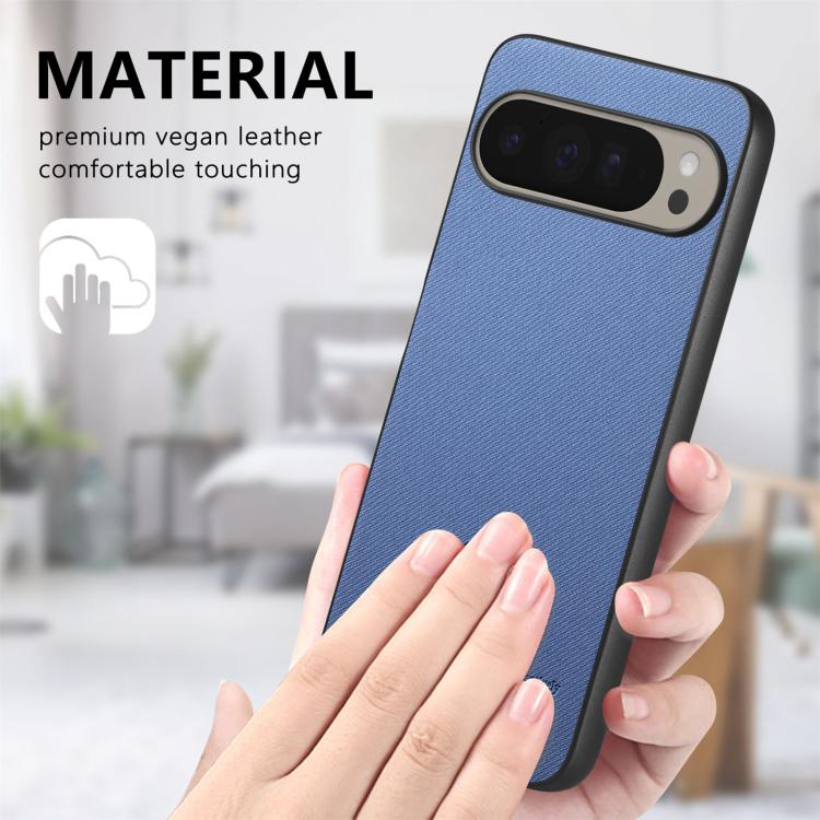 For Google Pixel 9 Pro XL Twill Fabric Leather Skin Back Phone Case