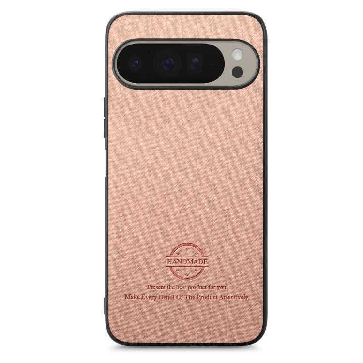 For Google Pixel 9 Pro XL Twill Fabric Leather Skin Back Phone Case