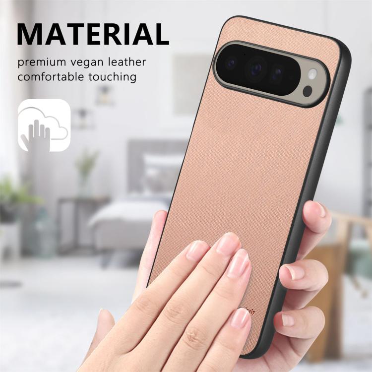 For Google Pixel 9 Pro XL Twill Fabric Leather Skin Back Phone Case