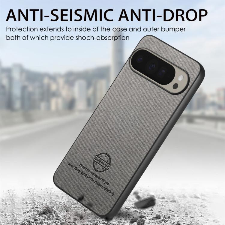 For Google Pixel 9 Pro XL Twill Fabric Leather Skin Back Phone Case