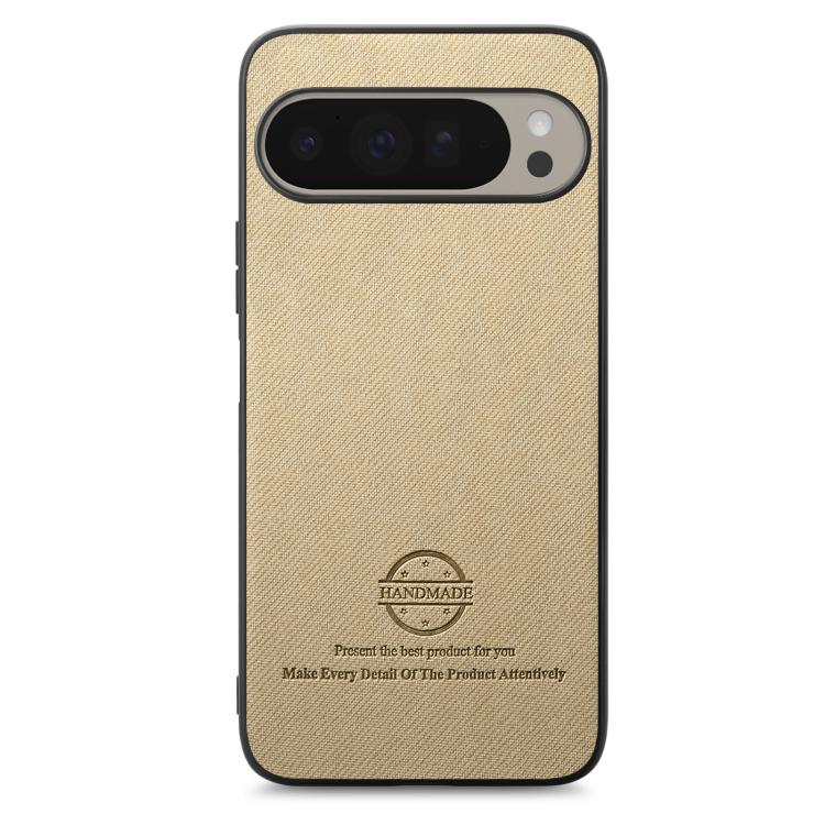 For Google Pixel 9 Pro XL Twill Fabric Leather Skin Back Phone Case