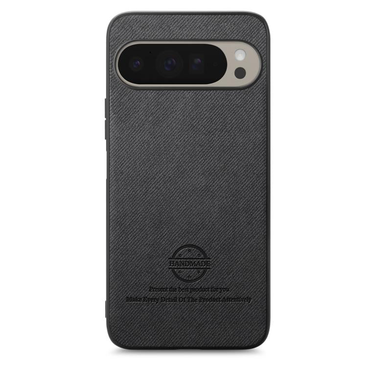 For Google Pixel 9 Pro XL Twill Fabric Leather Skin Back Phone Case