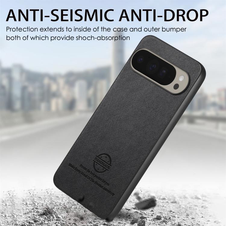 For Google Pixel 9 Pro XL Twill Fabric Leather Skin Back Phone Case