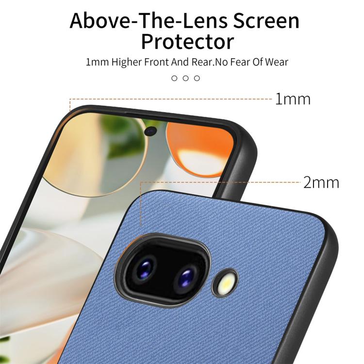 For Google Pixel 9a Twill Fabric Leather Skin Back Phone Case