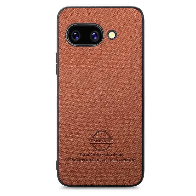 For Google Pixel 9a Twill Fabric Leather Skin Back Phone Case