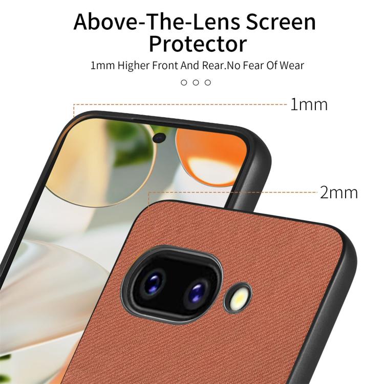 For Google Pixel 9a Twill Fabric Leather Skin Back Phone Case