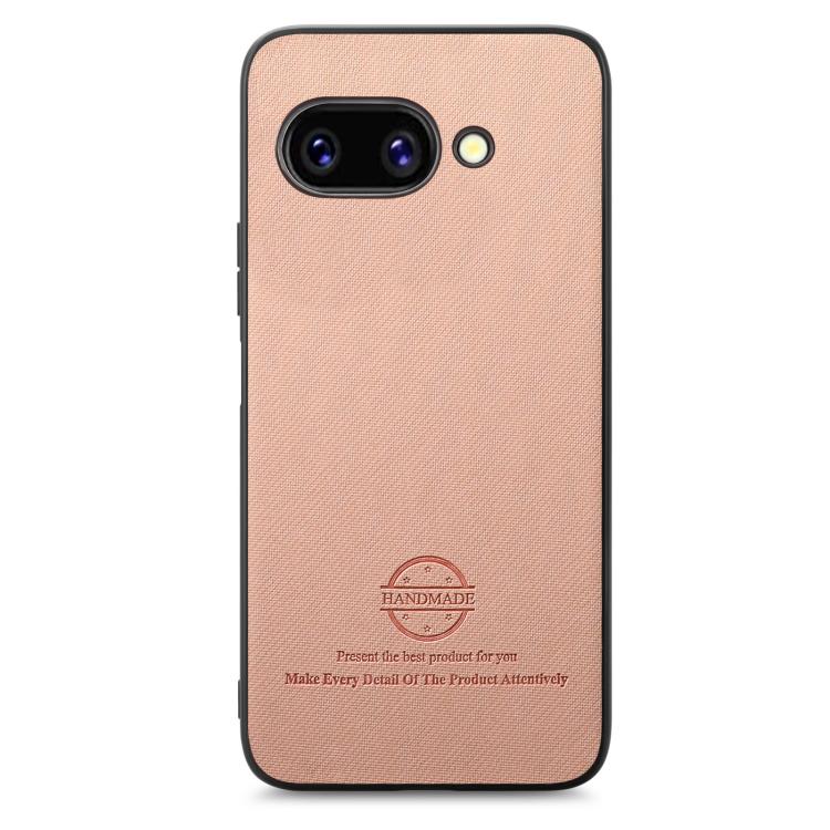 For Google Pixel 9a Twill Fabric Leather Skin Back Phone Case