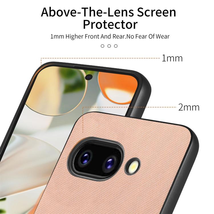 For Google Pixel 9a Twill Fabric Leather Skin Back Phone Case