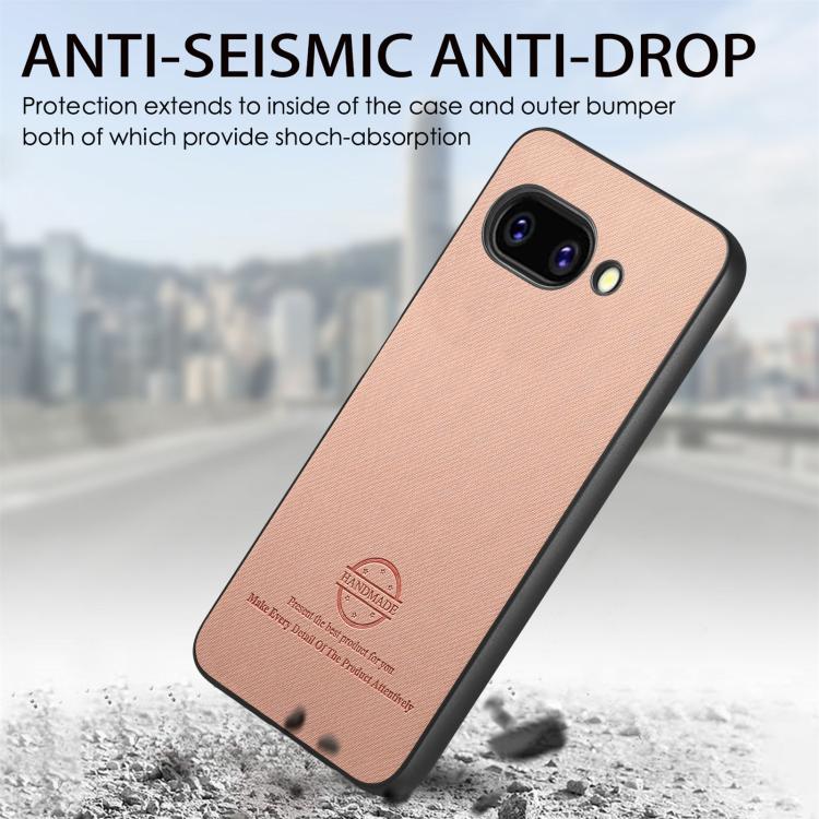 For Google Pixel 9a Twill Fabric Leather Skin Back Phone Case