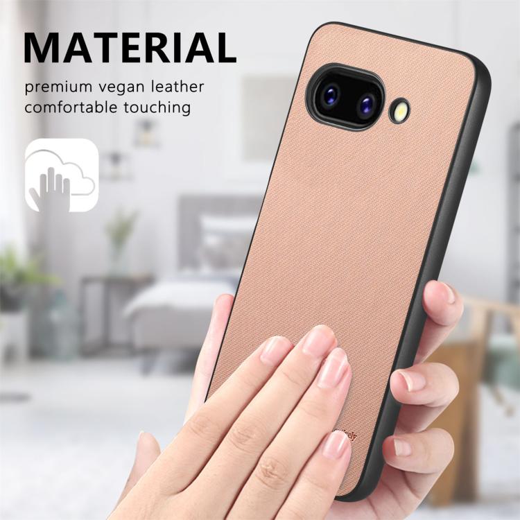 For Google Pixel 9a Twill Fabric Leather Skin Back Phone Case