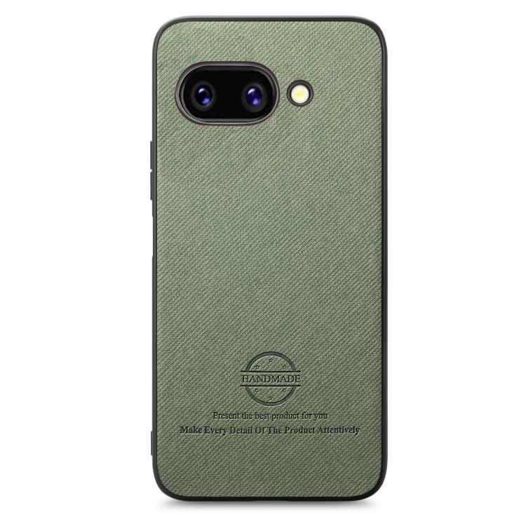 For Google Pixel 9a Twill Fabric Leather Skin Back Phone Case