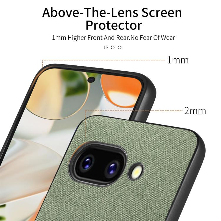 For Google Pixel 9a Twill Fabric Leather Skin Back Phone Case