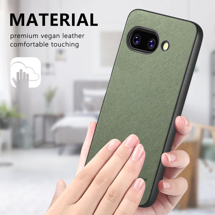 For Google Pixel 9a Twill Fabric Leather Skin Back Phone Case