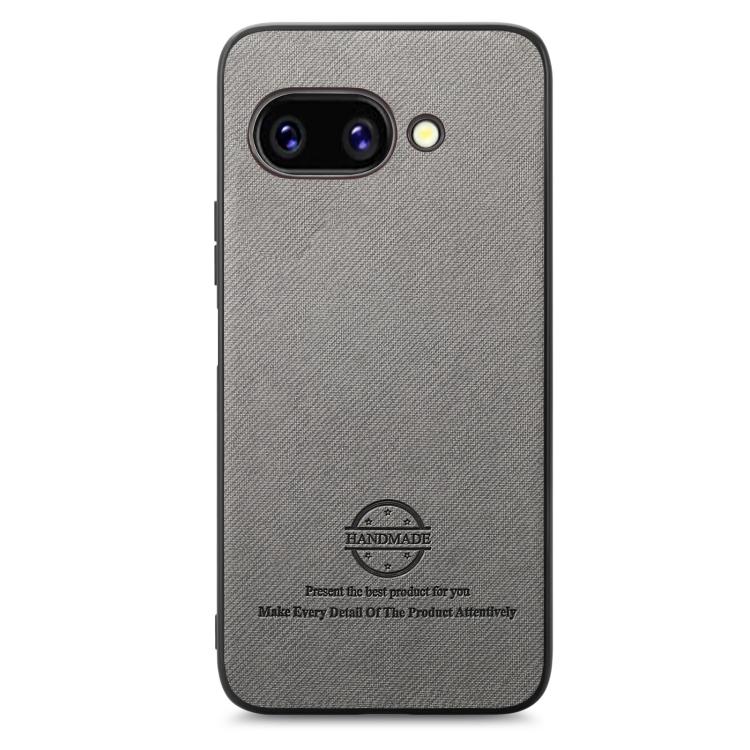 For Google Pixel 9a Twill Fabric Leather Skin Back Phone Case
