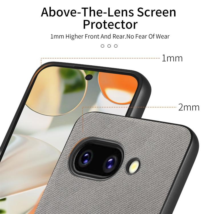 For Google Pixel 9a Twill Fabric Leather Skin Back Phone Case