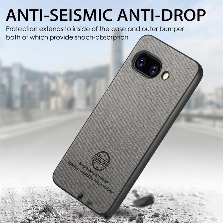 For Google Pixel 9a Twill Fabric Leather Skin Back Phone Case