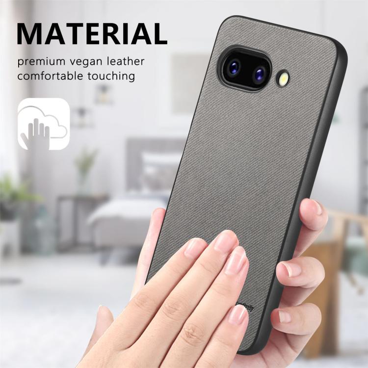 For Google Pixel 9a Twill Fabric Leather Skin Back Phone Case