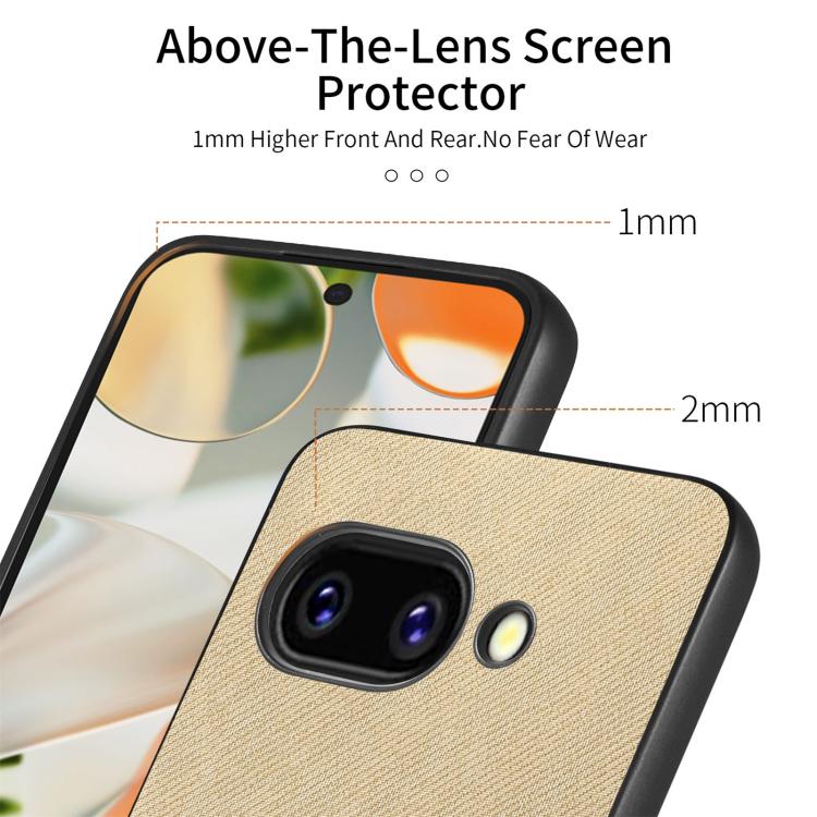 For Google Pixel 9a Twill Fabric Leather Skin Back Phone Case