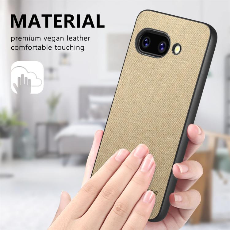 For Google Pixel 9a Twill Fabric Leather Skin Back Phone Case