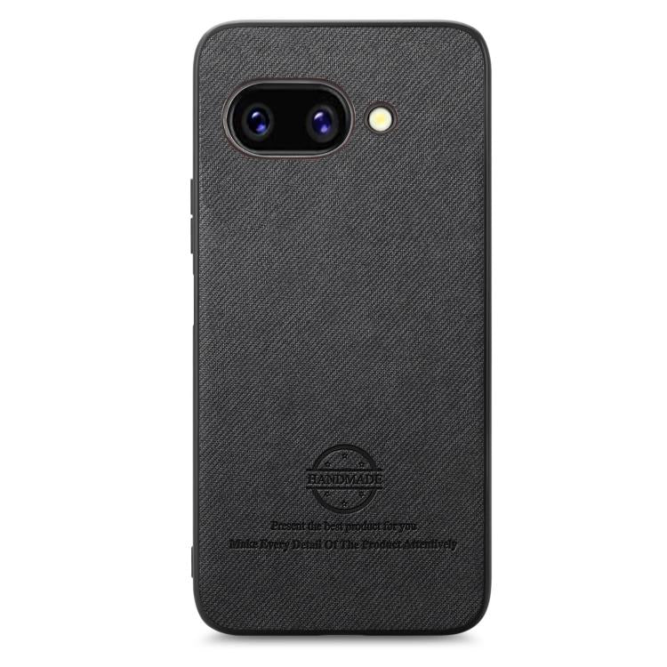 For Google Pixel 9a Twill Fabric Leather Skin Back Phone Case