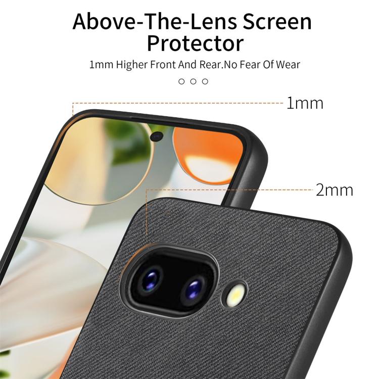 For Google Pixel 9a Twill Fabric Leather Skin Back Phone Case