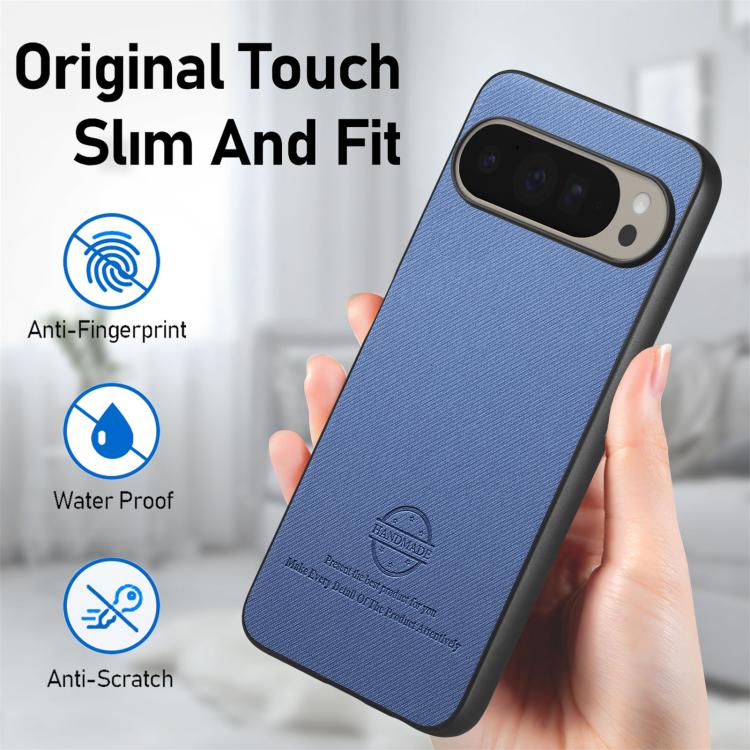 For Google Pixel 10 / 10 Pro Twill Fabric Leather Skin Back Phone Case