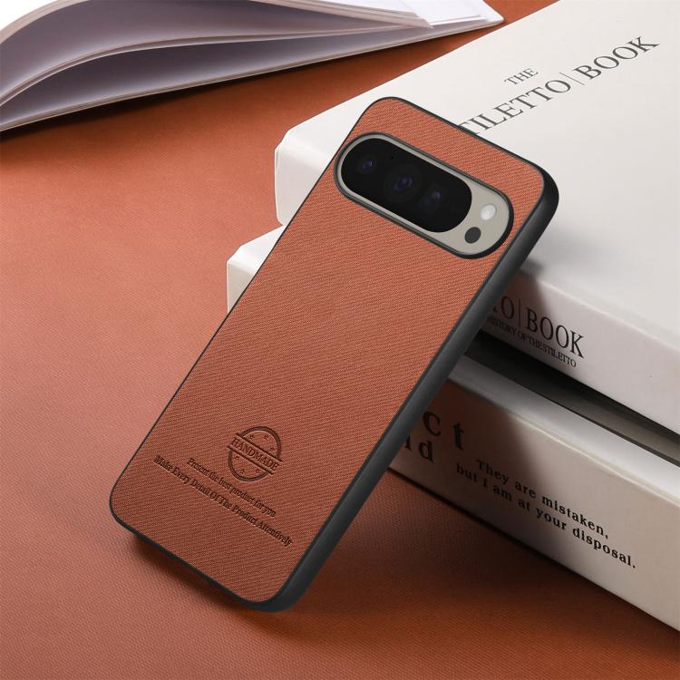 For Google Pixel 10 / 10 Pro Twill Fabric Leather Skin Back Phone Case