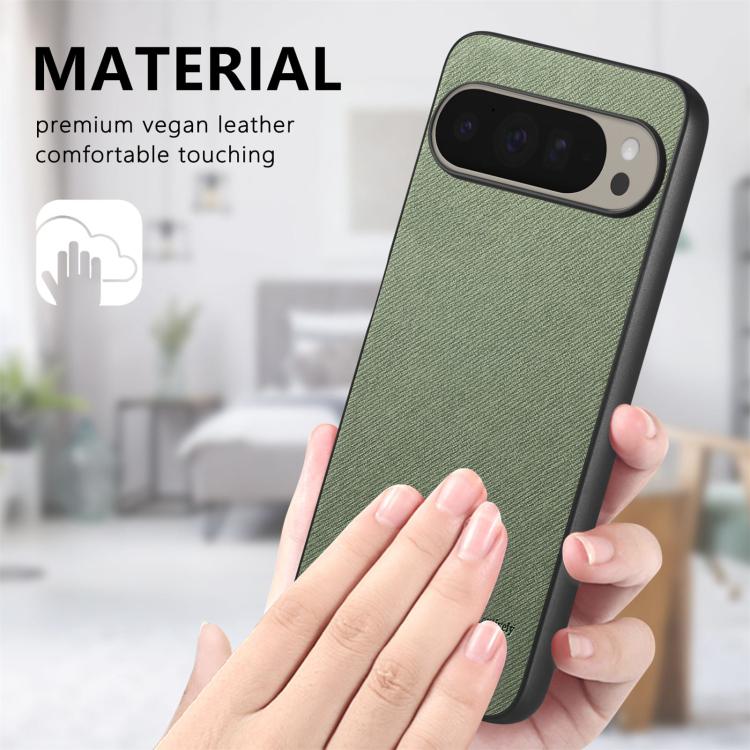 For Google Pixel 10 / 10 Pro Twill Fabric Leather Skin Back Phone Case