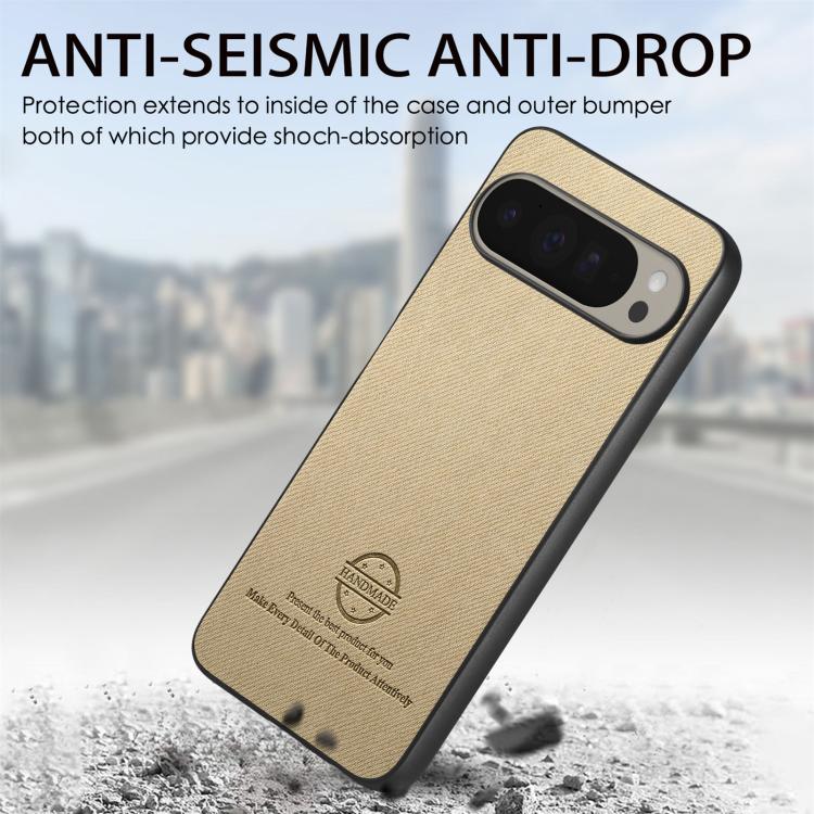 For Google Pixel 10 / 10 Pro Twill Fabric Leather Skin Back Phone Case