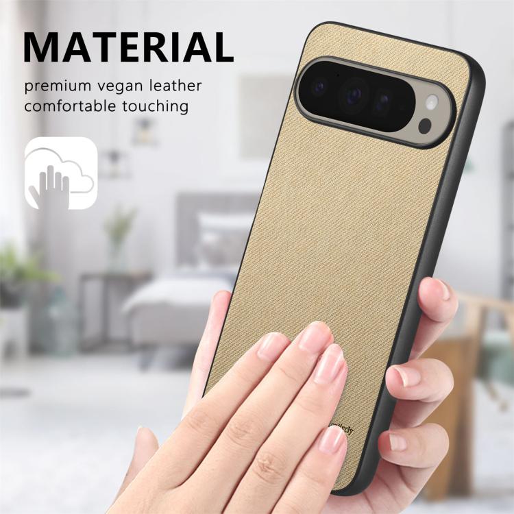 For Google Pixel 10 / 10 Pro Twill Fabric Leather Skin Back Phone Case