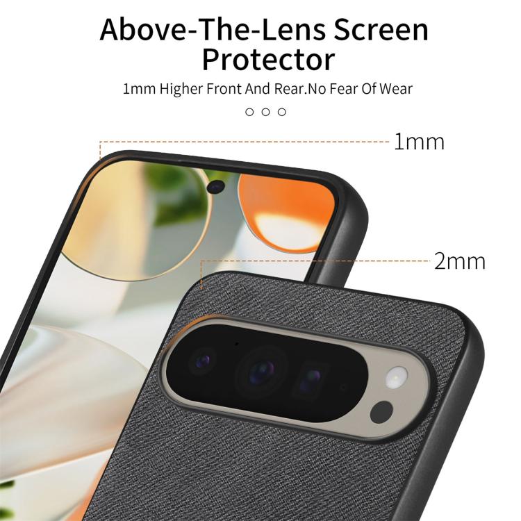 For Google Pixel 10 / 10 Pro Twill Fabric Leather Skin Back Phone Case