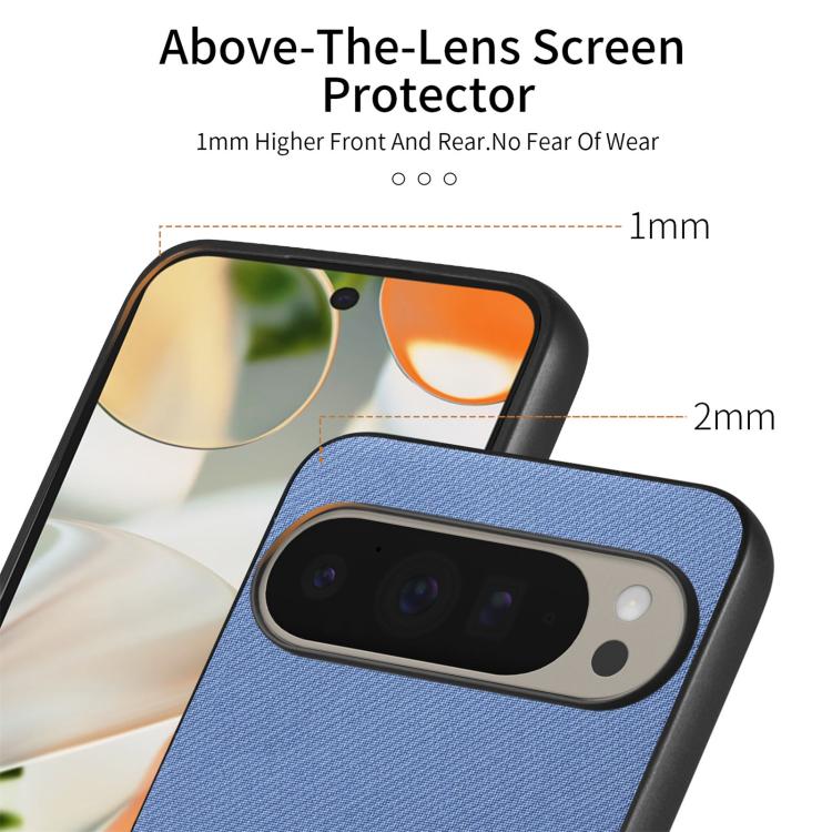 For Google Pixel 10 Pro XL Twill Fabric Leather Skin Back Phone Case