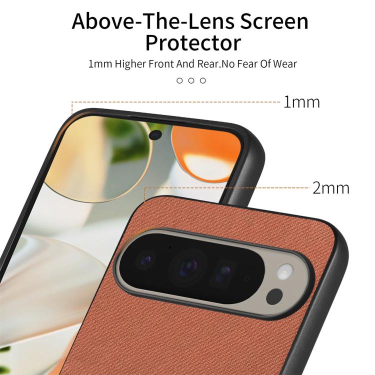 For Google Pixel 10 Pro XL Twill Fabric Leather Skin Back Phone Case