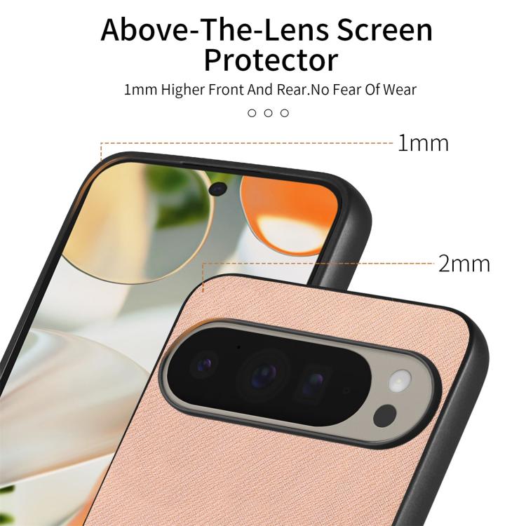 For Google Pixel 10 Pro XL Twill Fabric Leather Skin Back Phone Case