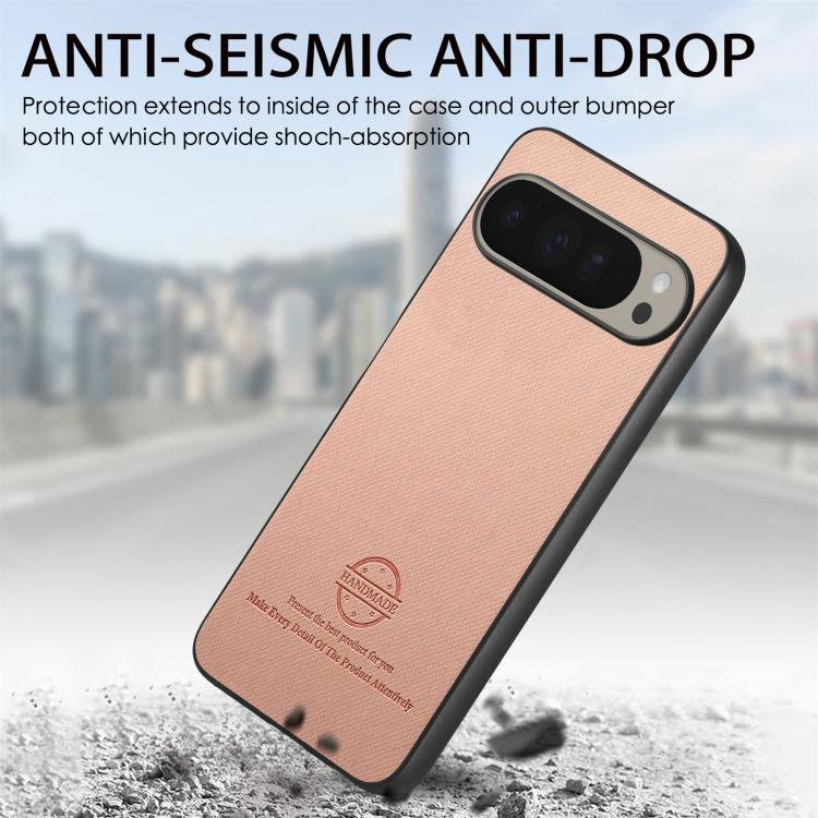 For Google Pixel 10 Pro XL Twill Fabric Leather Skin Back Phone Case