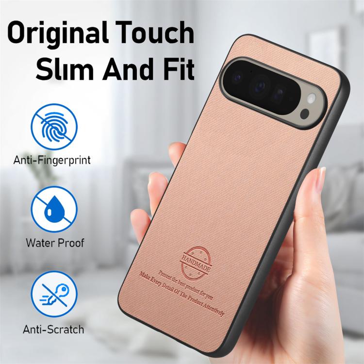 For Google Pixel 10 Pro XL Twill Fabric Leather Skin Back Phone Case