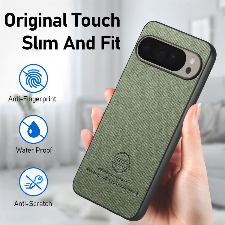For Google Pixel 10 Pro XL Twill Fabric Leather Skin Back Phone Case
