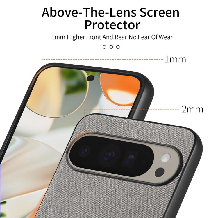 For Google Pixel 10 Pro XL Twill Fabric Leather Skin Back Phone Case