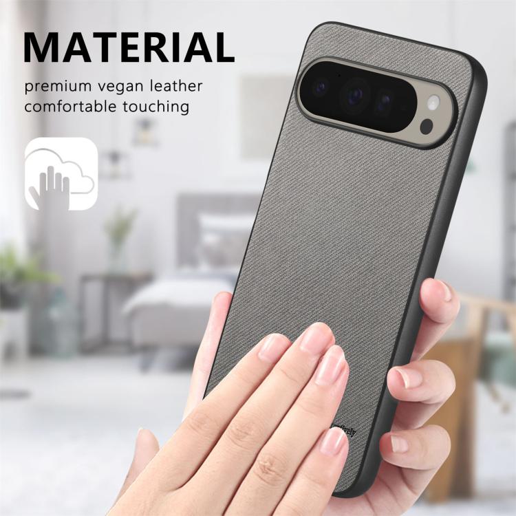 For Google Pixel 10 Pro XL Twill Fabric Leather Skin Back Phone Case
