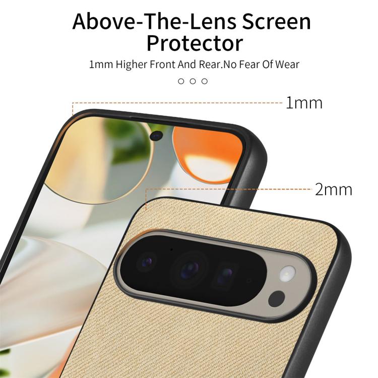 For Google Pixel 10 Pro XL Twill Fabric Leather Skin Back Phone Case