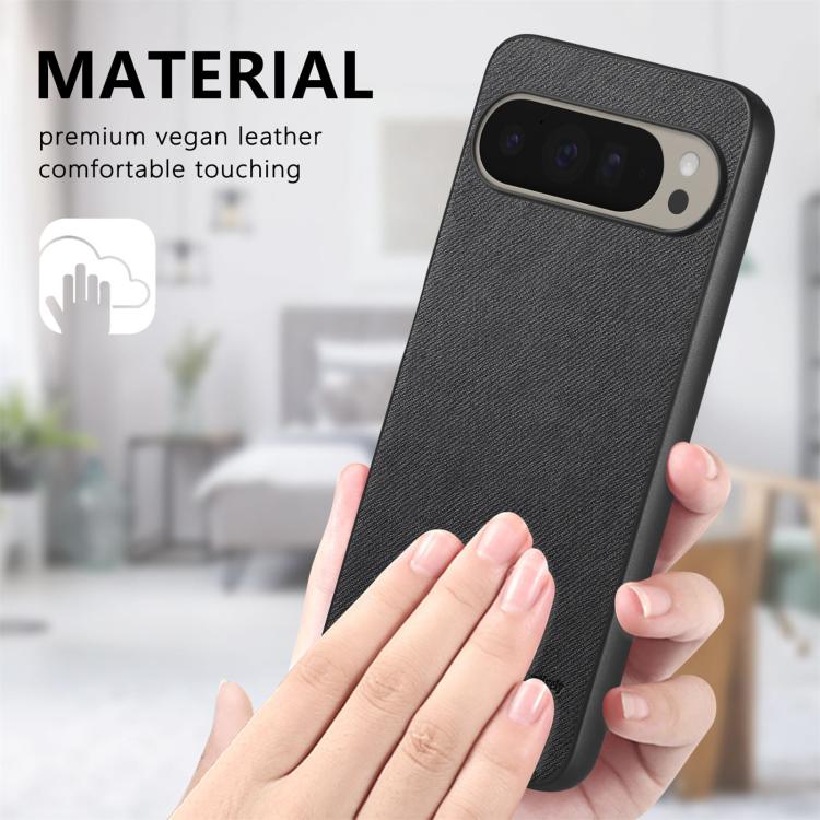 For Google Pixel 10 Pro XL Twill Fabric Leather Skin Back Phone Case