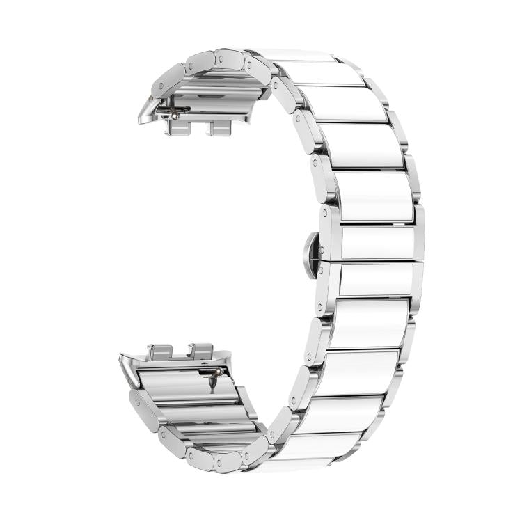 For Honor Band 9 Butterfly Buckle Ceramic White Metal Watch Band