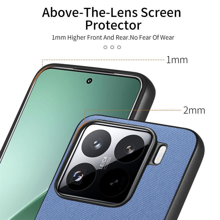 For Xiaomi 15 Twill Fabric Leather Skin Back Phone Case