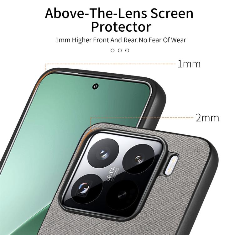 For Xiaomi 15 Twill Fabric Leather Skin Back Phone Case