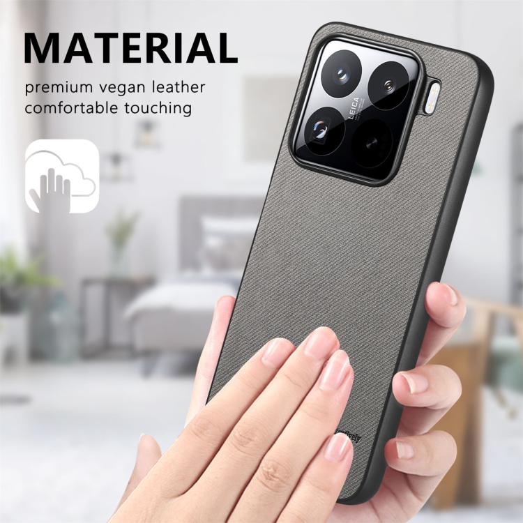 For Xiaomi 15 Twill Fabric Leather Skin Back Phone Case